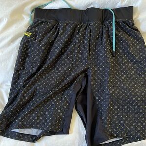 Men’s Lululemon workout shorts, lined.